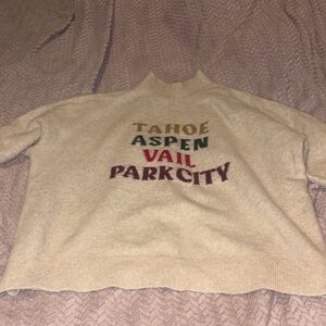 Lou & Grey Beige Sweater with Colorful Text